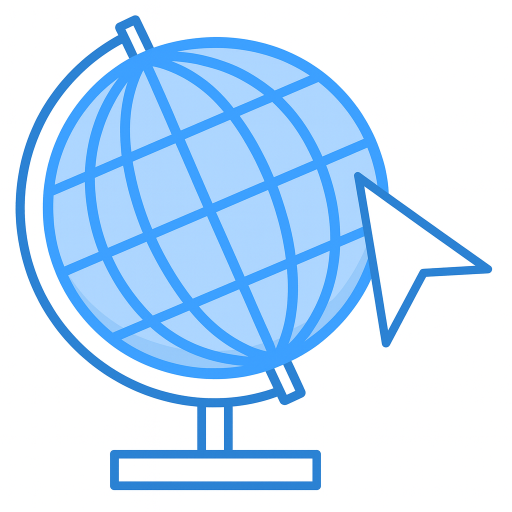 Image of globe to represent the idea that we offer a supportive space online